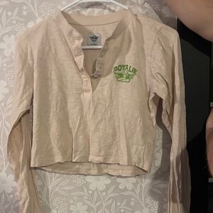 Cream Long Sleeve womens Shirt